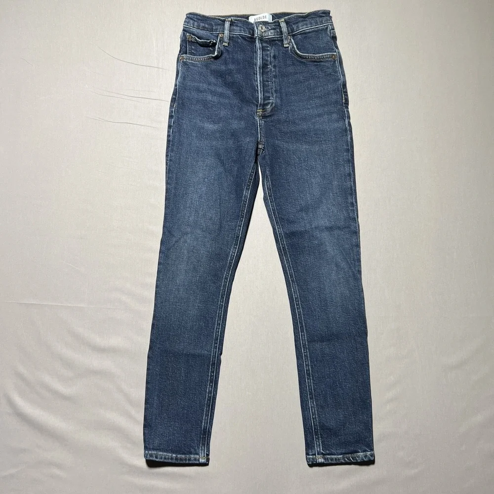 AGOLDE Jeans Womens 25 Nico High Rise Slim Straight Stretch Denim Button Fly - Picture 1 of 16